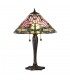2 Light Medium Table Lamp Tiffany Glass, Dark Bronze Paint with Highlights, E27 - 1