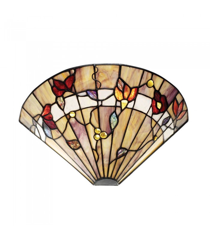 1 Light Indoor Wall Uplighter Dark Bronze with Tiffany Glass, E14 - 1