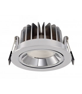 LED Recessed Tiltable Downlight, Chrome, 60 deg. Beam Angle, 860lm, 4000K, IP44, DRIVER NOT INCLUDED - 2