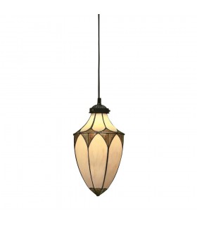 1 Light Small Ceiling Pendant Dark Bronze, Tiffany glass, E14 - 1