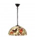 1 Light Medium Ceiling Pendant Bronze, Tiffany Style Glass, E27 - 1