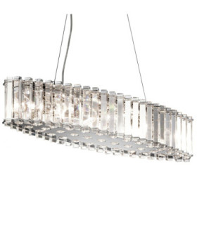 Crystal Skye 8 Light Pendant Bar Island Chandelier Light Chrome Crystal G9-1