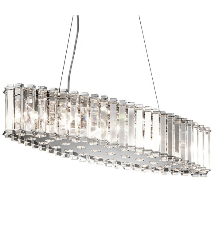 Crystal Skye 8 Light Pendant Bar Island Chandelier Light Chrome Crystal G9-1