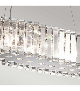 Crystal Skye 8 Light Pendant Bar Island Chandelier Light Chrome Crystal G9-2