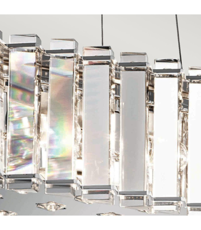 Crystal Skye 8 Light Pendant Bar Island Chandelier Light Chrome Crystal G9-4