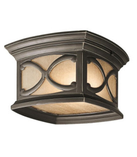Franceasi 2 Light Flush Mount Outdoor Ceiling Light Olde Bronze IP44 E27-1