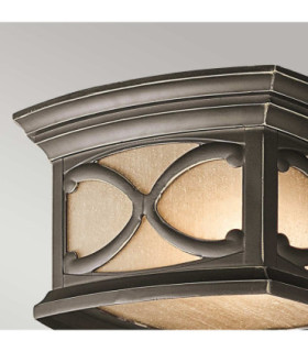 Franceasi 2 Light Flush Mount Outdoor Ceiling Light Olde Bronze IP44 E27-2