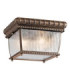 Venetian Rain 2 Light Outdoor Flush Mount Ceiling Light Brushed Bronze IP44 E14-1