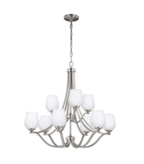 Vintner 9 Light Multi Arm Chandelier Satin Nickel-1