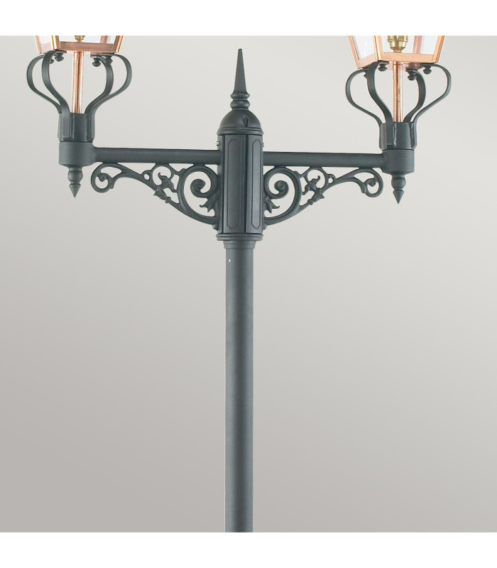 Chelsea Outdoor Twin Head Lamp Post Copper & Black IP44 E27-3