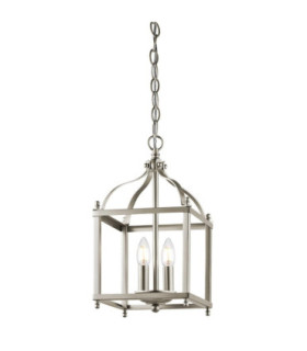 Larkin 2 Light Small Ceiling Pendant Brushed Nickel E14-1