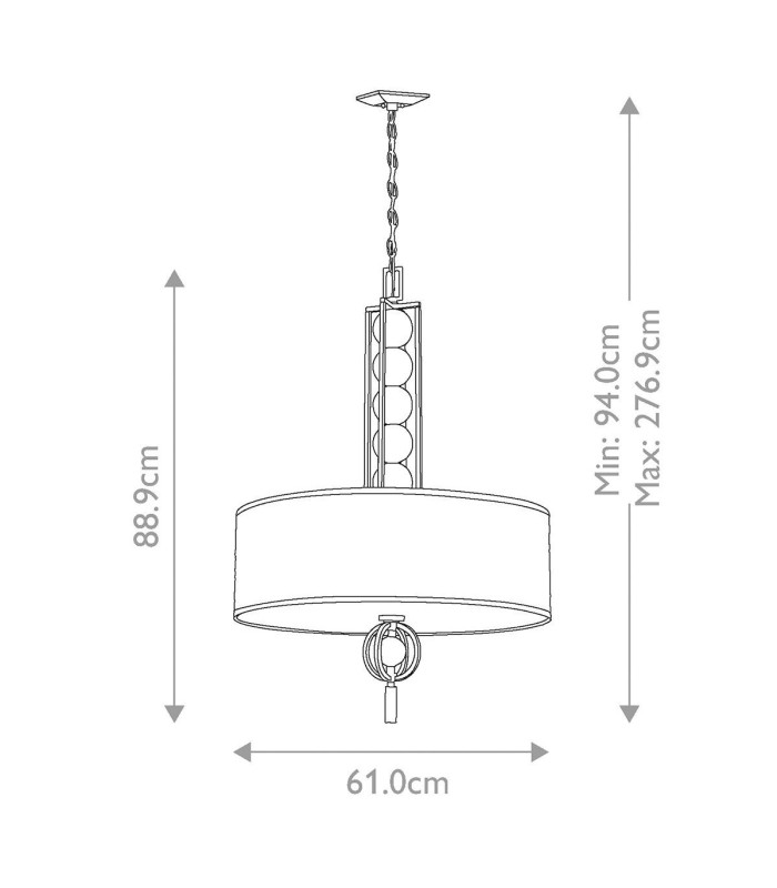 Celestial 3 Light Ceiling Pendant Bronze Beige E27-5