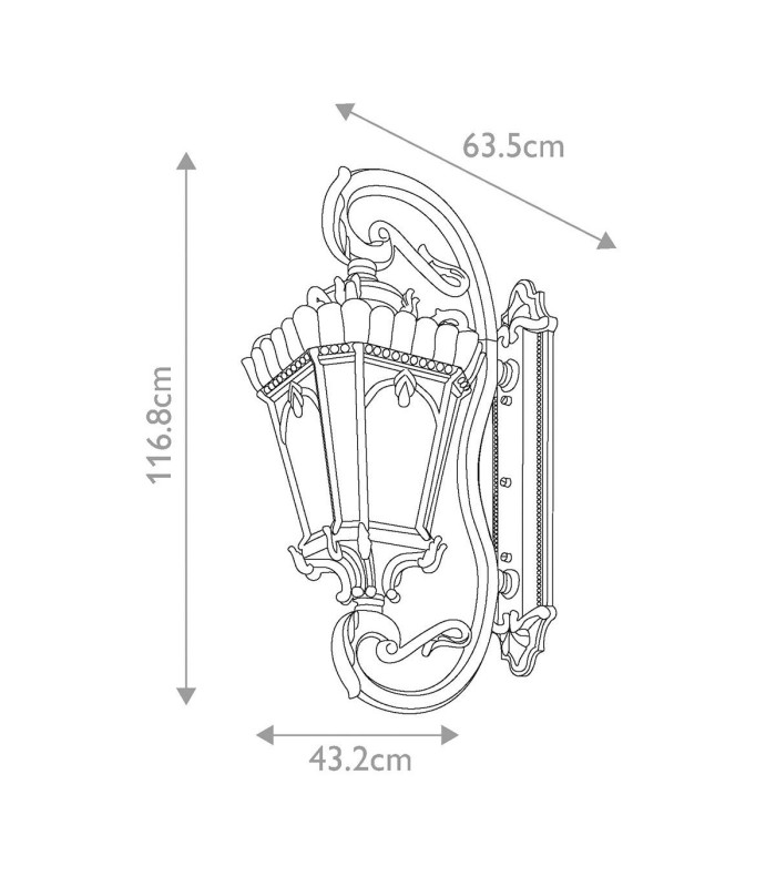 Tournai 4 Light Outdoor Wall Lantern Londonderry IP44 E27-3