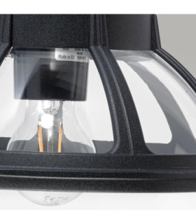 Bologna Outdoor 1 Light Down Globe Wall Light Black IP54 E27-2