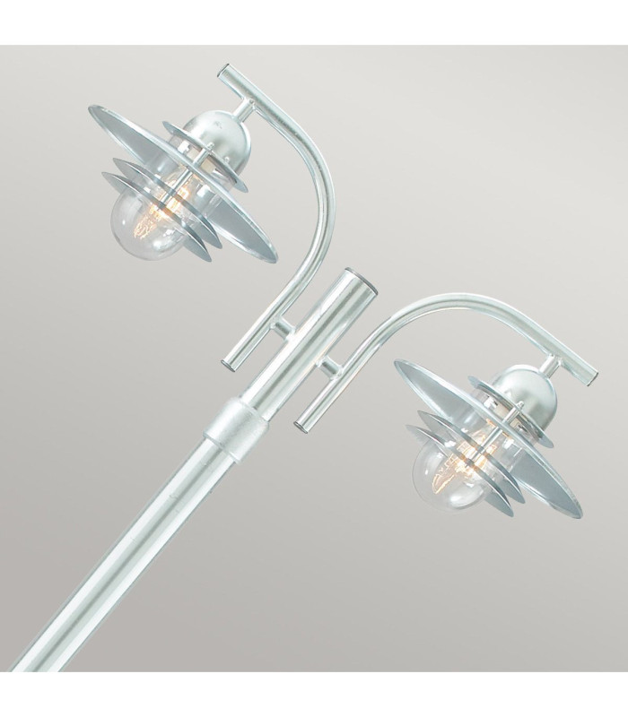 Oslo Outdoor 2 Light Lamp Post Galvanized  IP55 E27-2