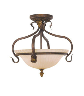 Sonoma Valley 3 Light Semi Flush Ceiling Light Aged Tortoise Shell E27-1