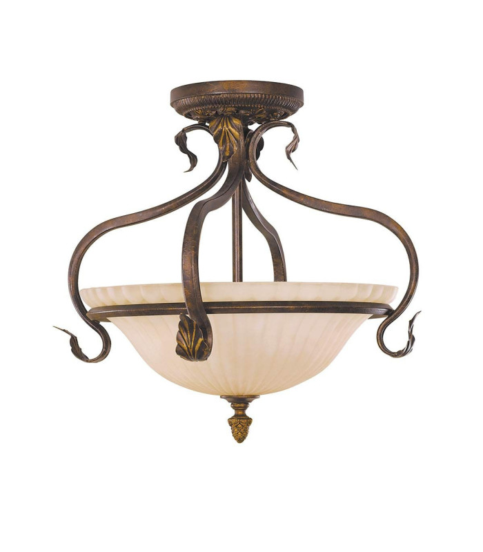Sonoma Valley 3 Light Semi Flush Ceiling Light Aged Tortoise Shell E27-1