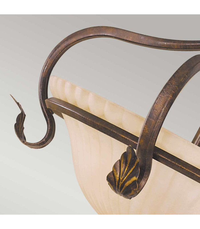 Sonoma Valley 3 Light Semi Flush Ceiling Light Aged Tortoise Shell E27-3