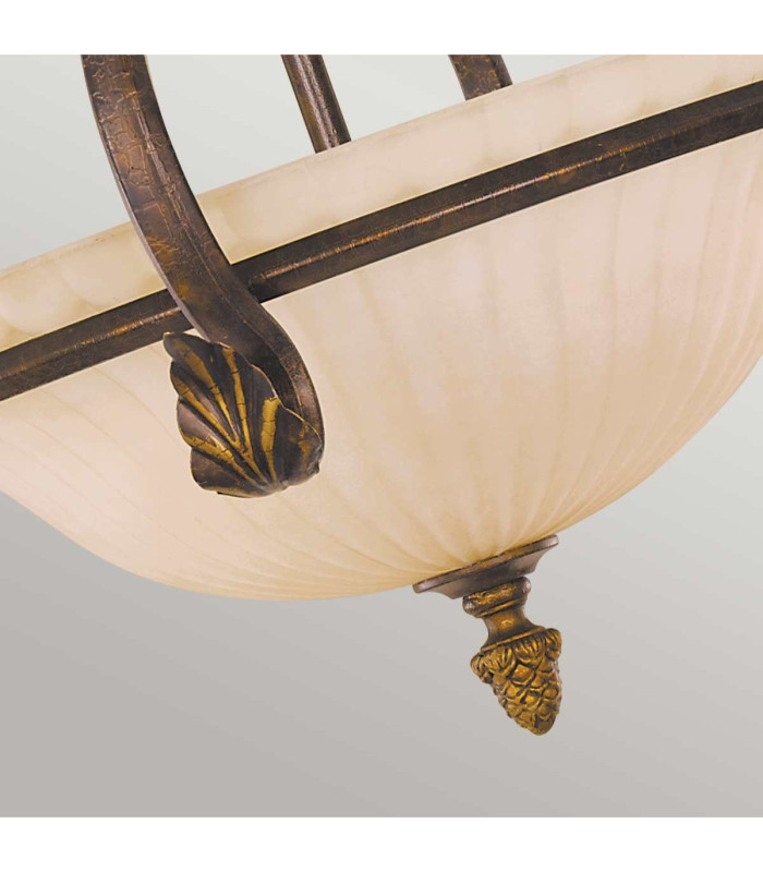 Sonoma Valley 3 Light Semi Flush Ceiling Light Aged Tortoise Shell E27-4