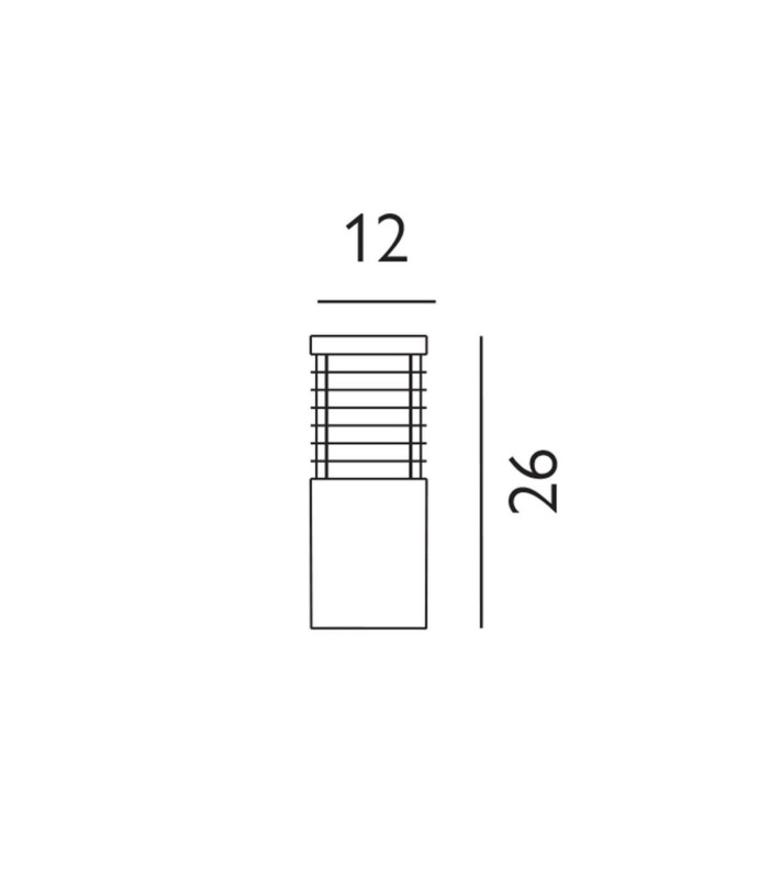 Halmstad Outdoor Small Bollard Black  IP66 E27-5
