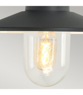 Vansbro Outdoor 1 Light Dome Wall Lantern Black  IP55 E27-2