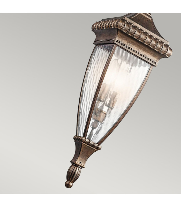 Venetian Rain 2 Light Outdoor Ceiling Chain Lantern Brushed Bronze E14-3