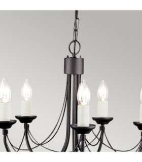 Carisbrooke 5 Light Chandelier Black Finish E14-2
