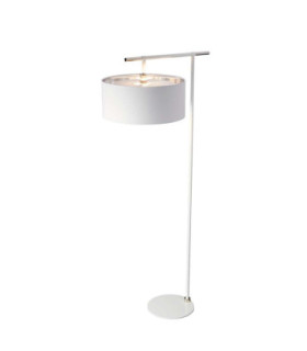 Balance 1 Light Floor Lamp White Polished Nickel E27-1