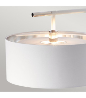 Balance 1 Light Floor Lamp White Polished Nickel E27-2