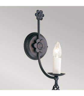 Belfry 1 Light Indoor Candle Wall Light Black E14-2