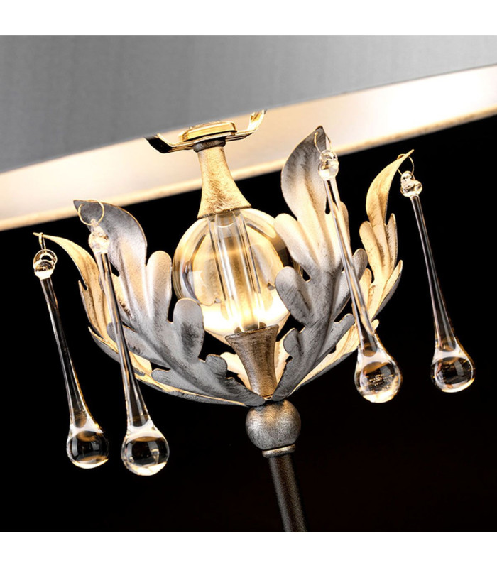 Amarilli 1 Light Table Lamp Silver Black E27-2
