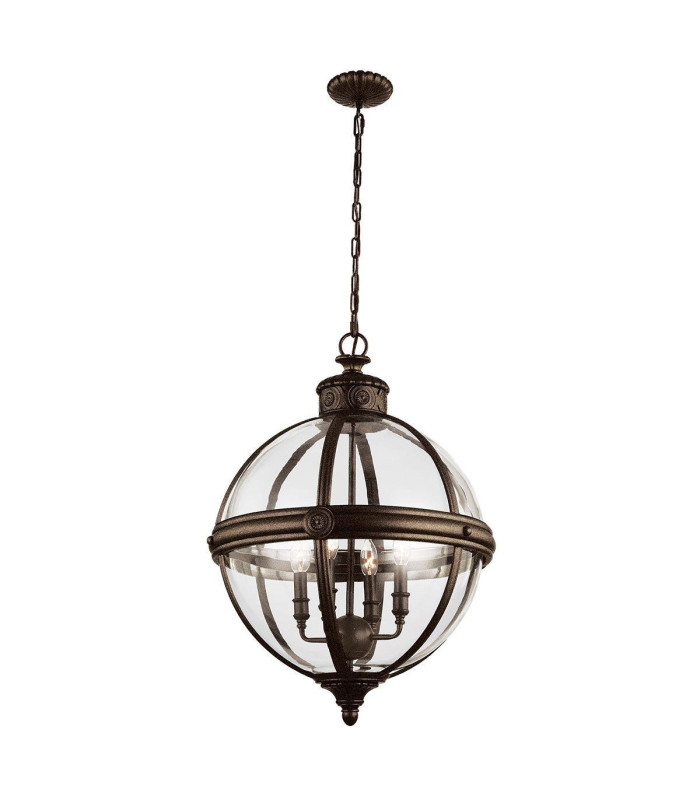 Adams 4 Light Ceiling Chandelier Pendant Light British Bronze E14-1