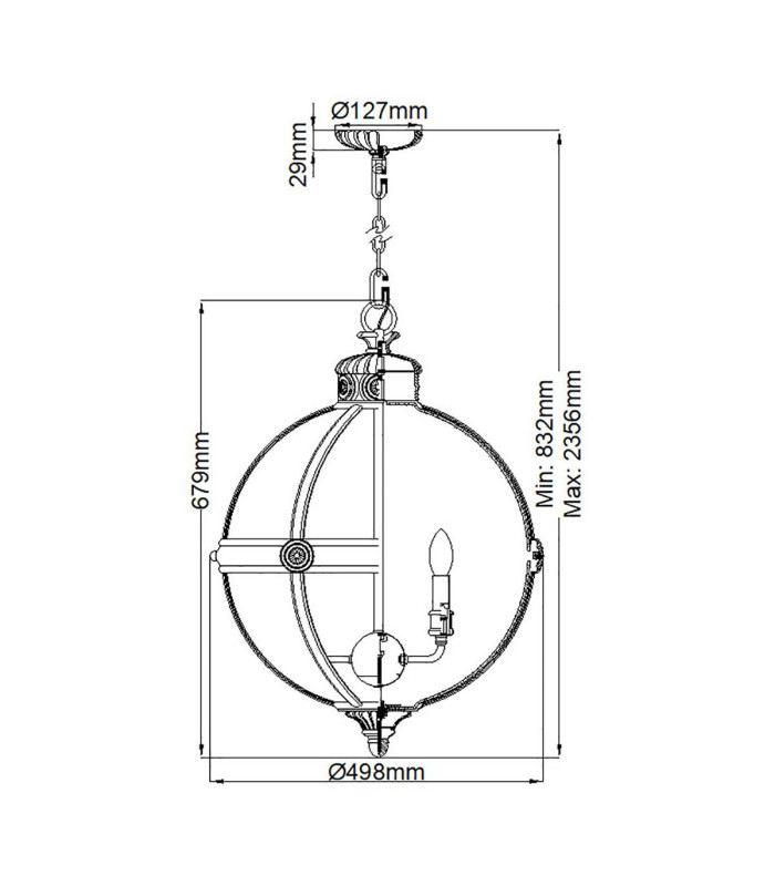 Adams 4 Light Ceiling Chandelier Pendant Light British Bronze E14-5