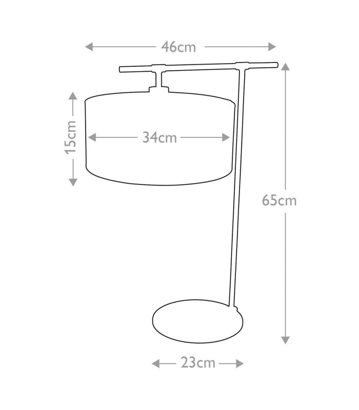 Balance 1 Light Table Lamp Brown Polished Brass E27-6
