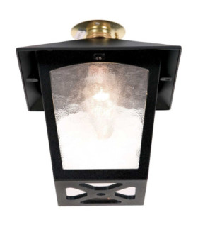 York 1 Light Outdoor Flush Ceiling Lantern Black-1
