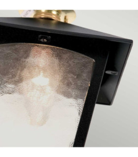 York 1 Light Outdoor Flush Ceiling Lantern Black-2