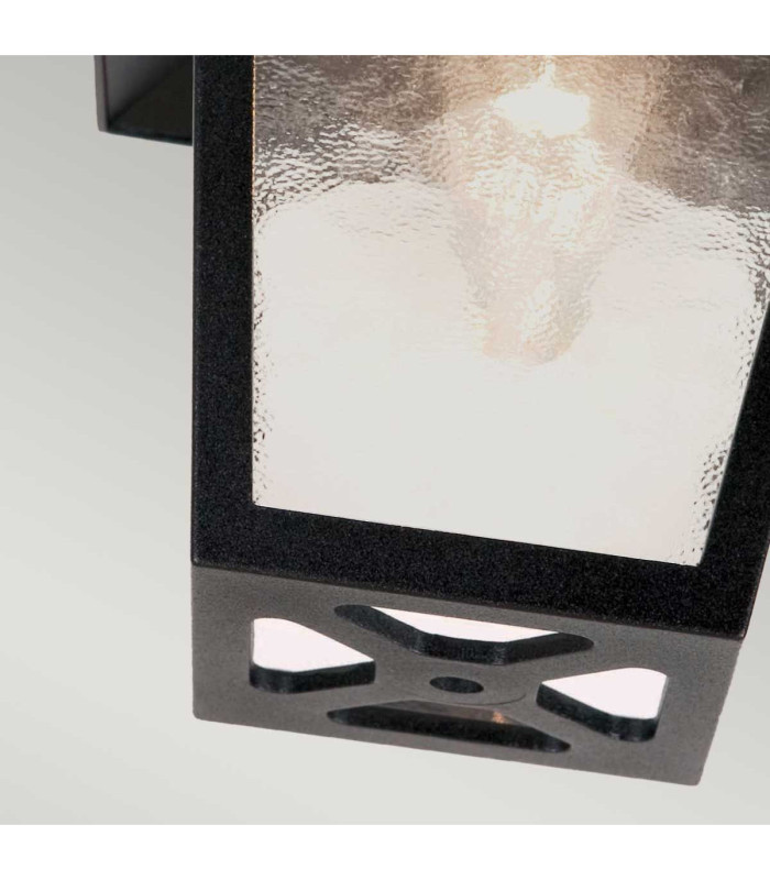 York 1 Light Outdoor Flush Ceiling Lantern Black-3