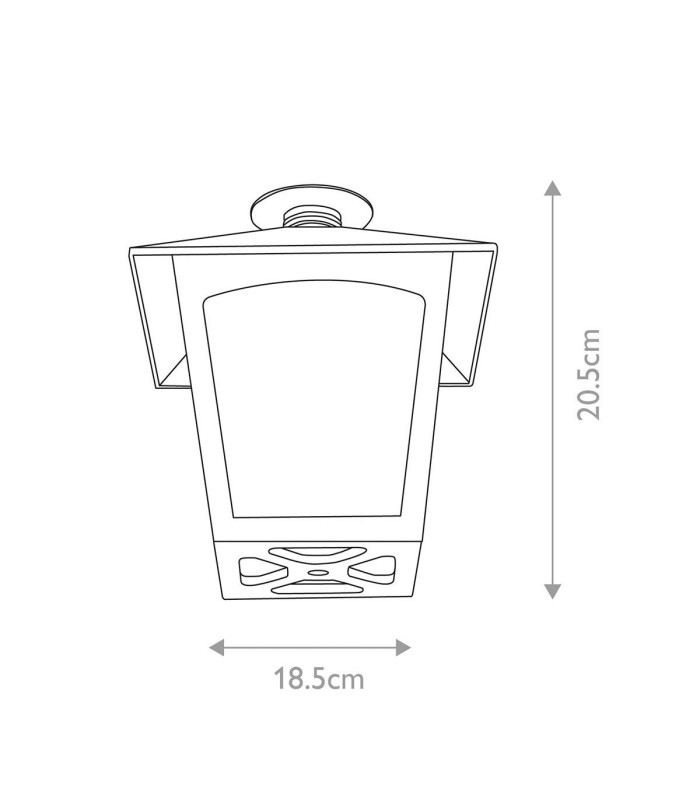 York 1 Light Outdoor Flush Ceiling Lantern Black-5