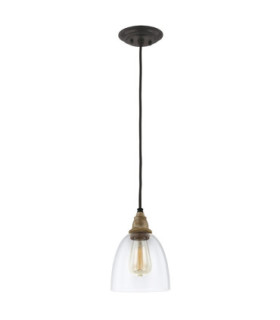 Matrimonio 1 Light Mini Dome Pendant Driftwood-1