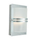 1 Light Outdoor Frosted Flush Wall Light Galvanised IP54 E27-1