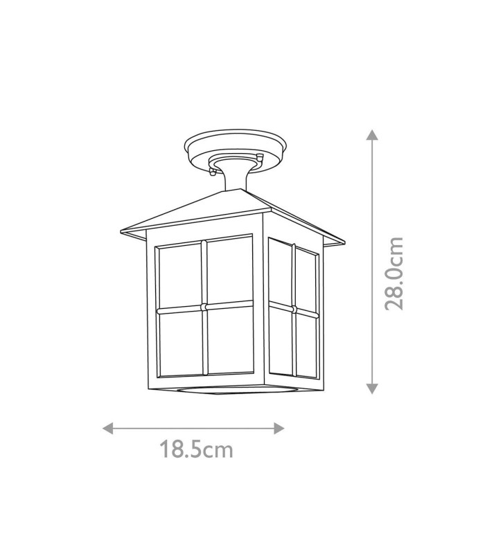 Winchester 1 Light Outdoor Ceiling Lantern Black IP43 E27-4