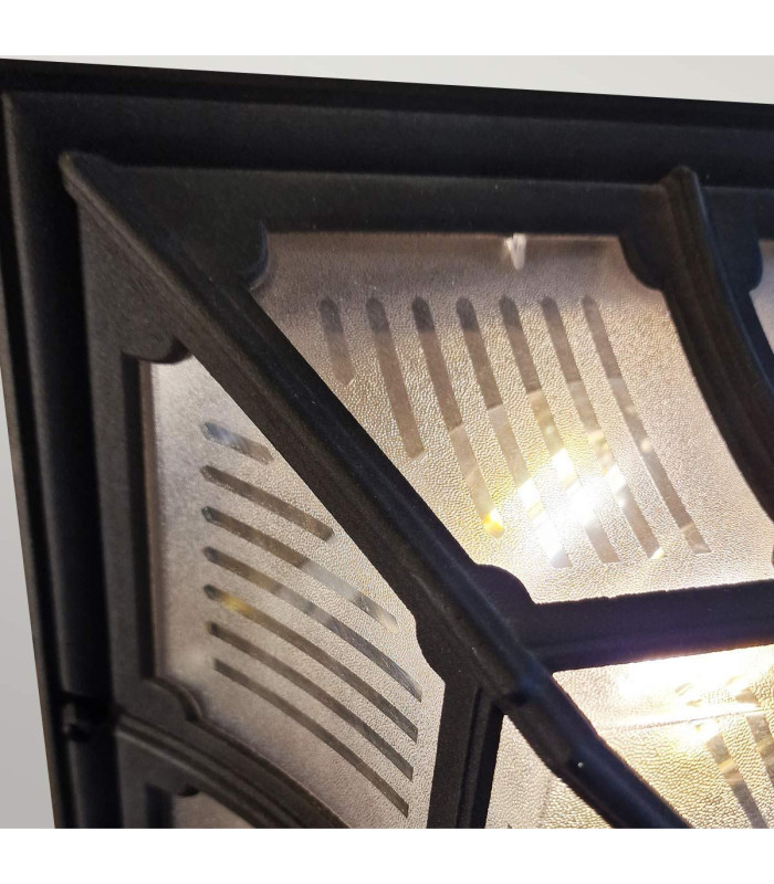 Chapel 1 Light Outdoor Flush Ceiling Lantern Black IP44 E27-3