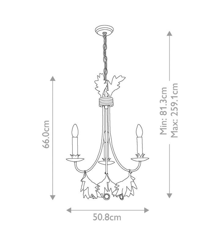Sweet Olive 3 Light Multi Arm Ceiling Pendant Chandelier Gold E14-6