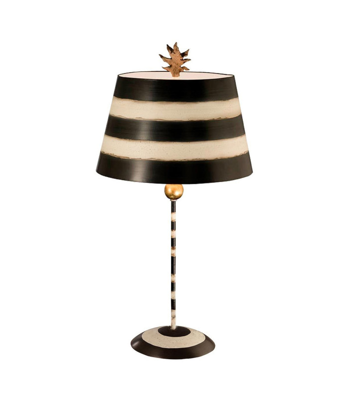South Beach 1 Light Table Lamp Black Cream E27-1