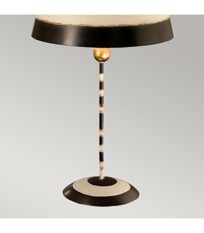 South Beach 1 Light Table Lamp Black Cream E27-3