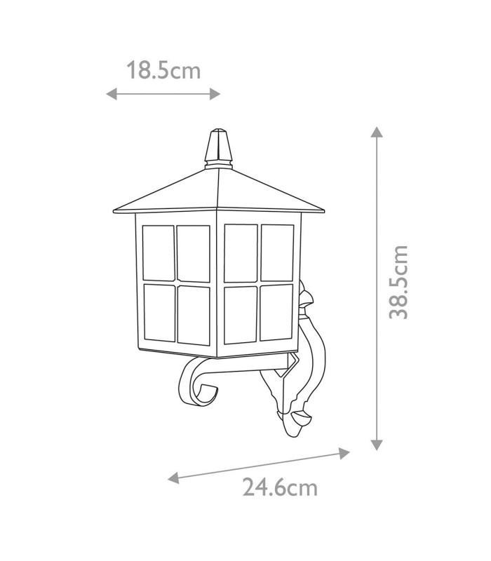 Winchester 1 Light Outdoor Wall Lantern Light Black IP44 E27-3