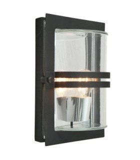 Basel 1 Light Outdoor Flush Wall Light Black IP54 E27-1
