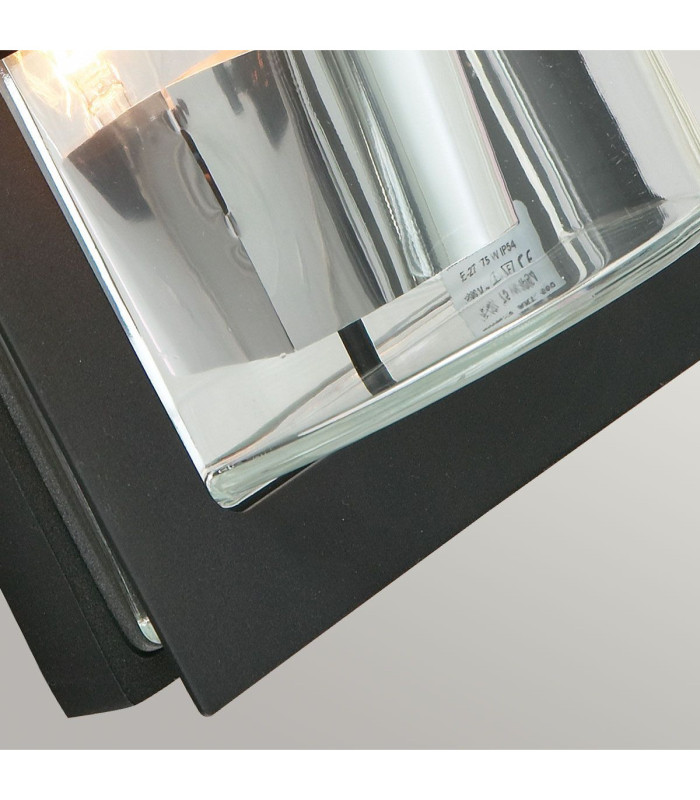 Basel 1 Light Outdoor Flush Wall Light Black IP54 E27-4
