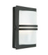 1 Light Outdoor Frosted Flush Wall Light Black IP54 E27-1