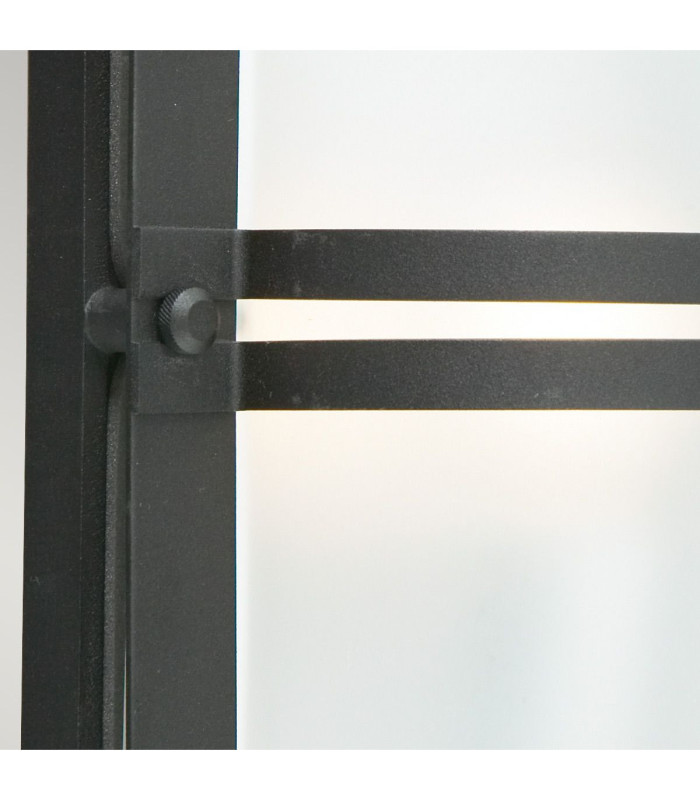 1 Light Outdoor Frosted Flush Wall Light Black IP54 E27-3